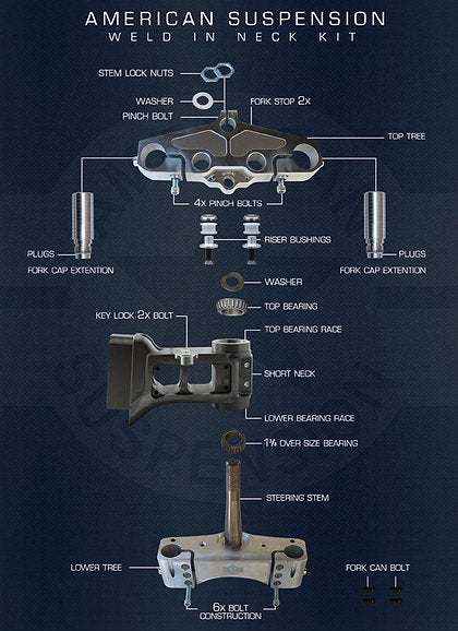 Weld In Slip Fit Rake Kit - 1990-2023