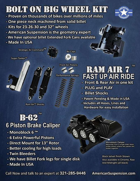 30 or 32 wheel Touring Bolt On Big Wheel kit - 1989-2024