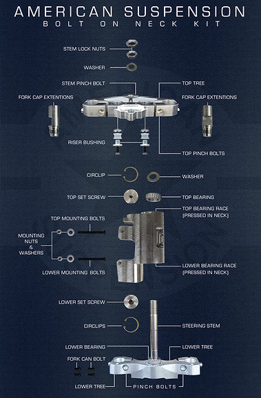26 Touring Bolt On Big Wheel kit - 38° Rake - 1989-2024 -Also FAT23